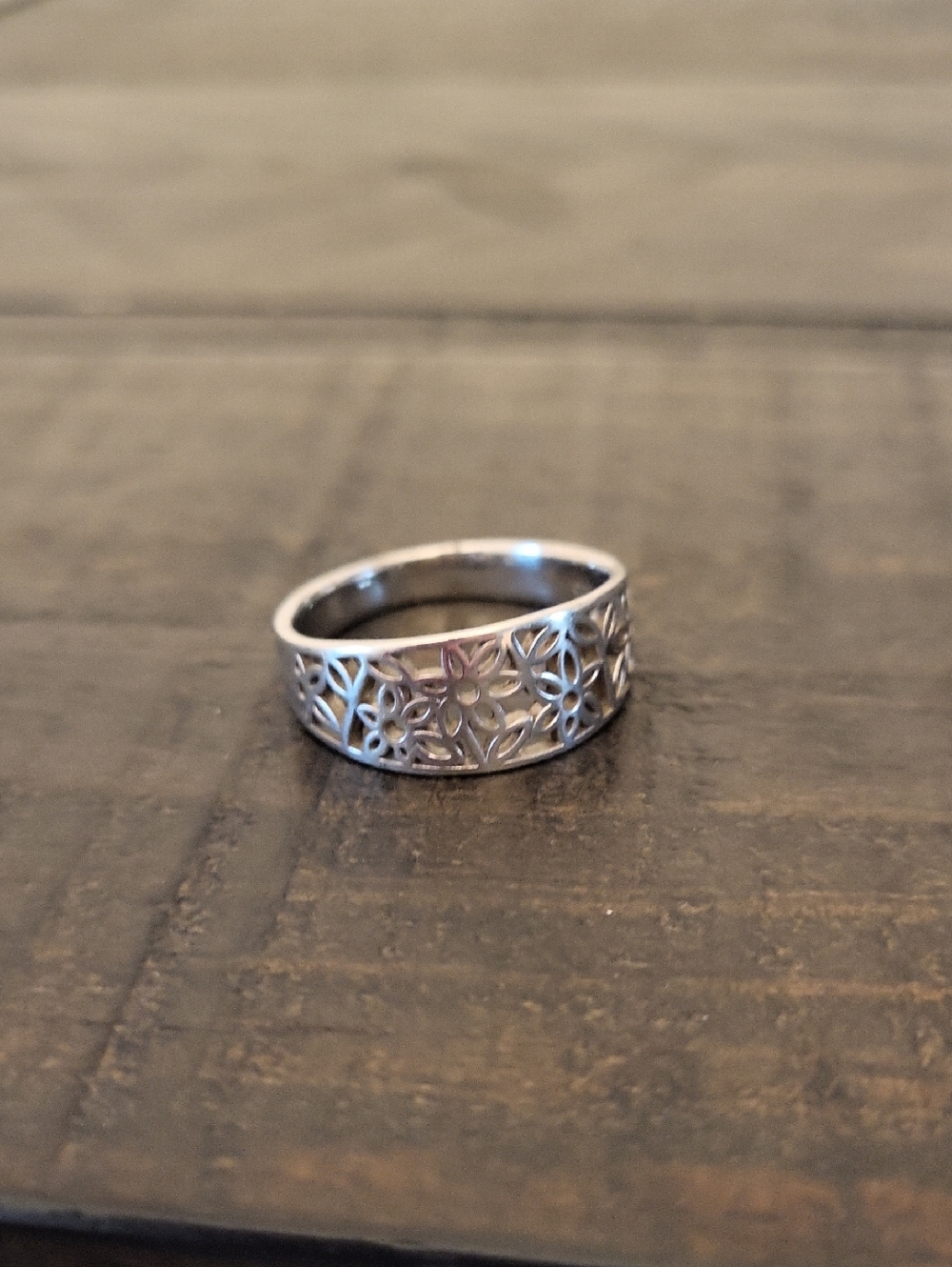 Sterling Silver Filigree Floral Band Ring